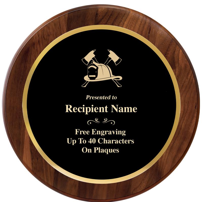 10" ROUND GENUINE WALNUT PLQ