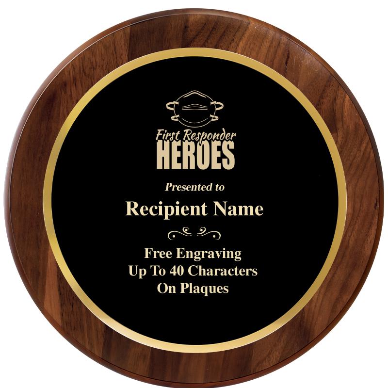 10" ROUND GENUINE WALNUT PLQ