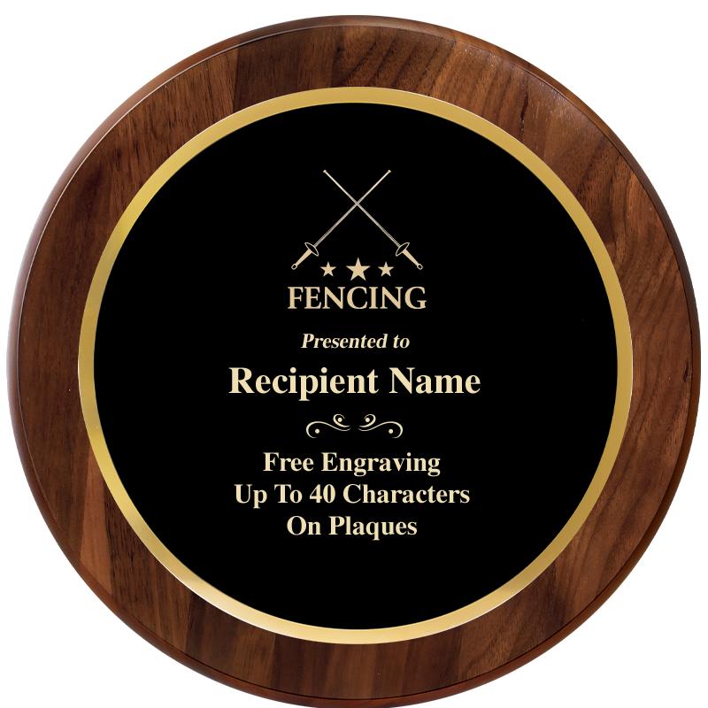 10" ROUND GENUINE WALNUT PLQ