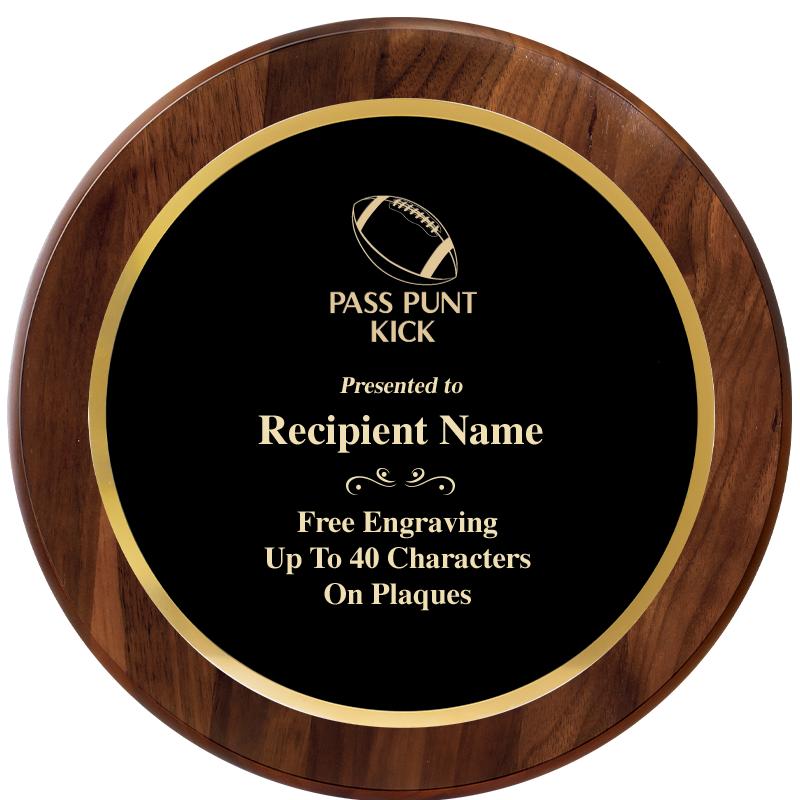 10" ROUND GENUINE WALNUT PLQ