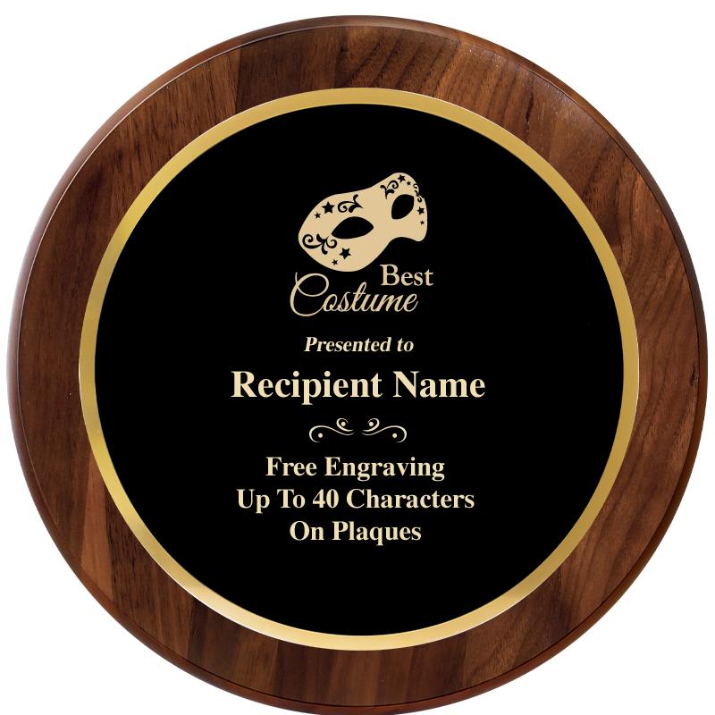 10" ROUND GENUINE WALNUT PLQ