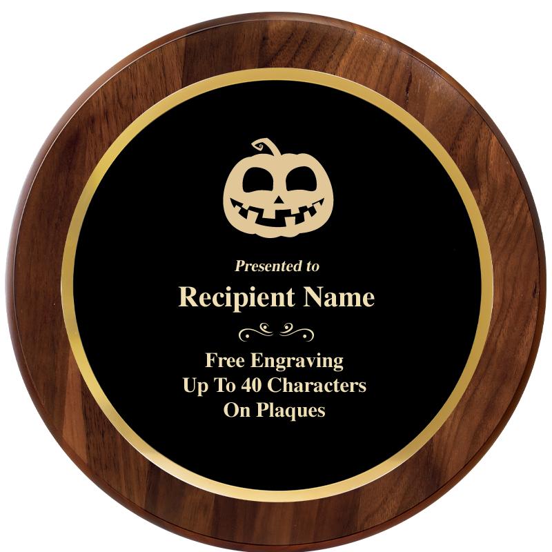 10" ROUND GENUINE WALNUT PLQ