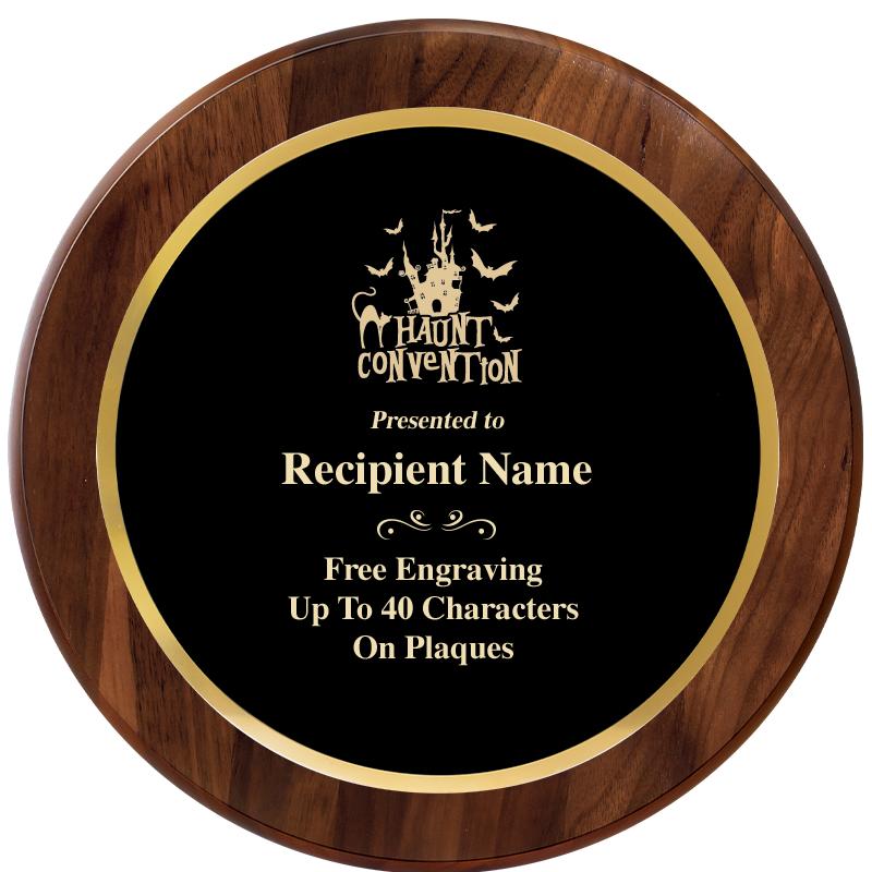 10" ROUND GENUINE WALNUT PLQ