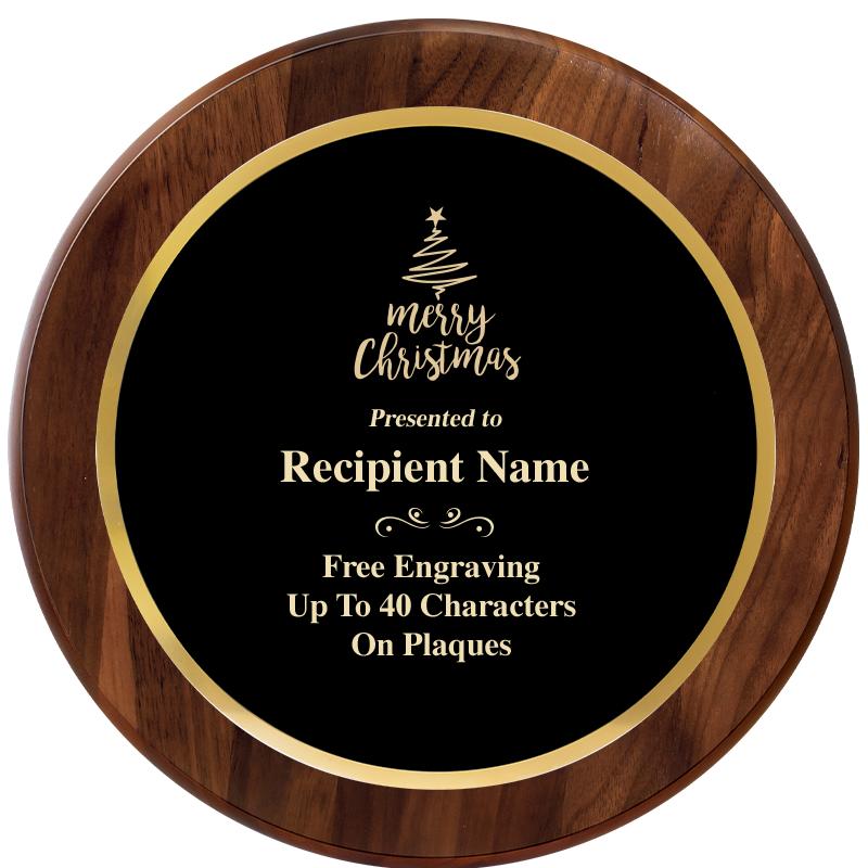10" ROUND GENUINE WALNUT PLQ