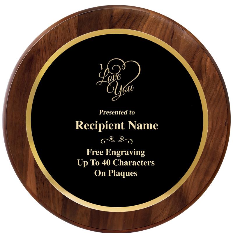 10" ROUND GENUINE WALNUT PLQ