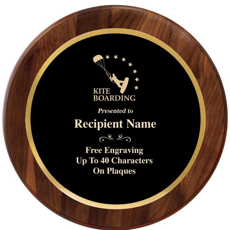 10" ROUND GENUINE WALNUT PLQ