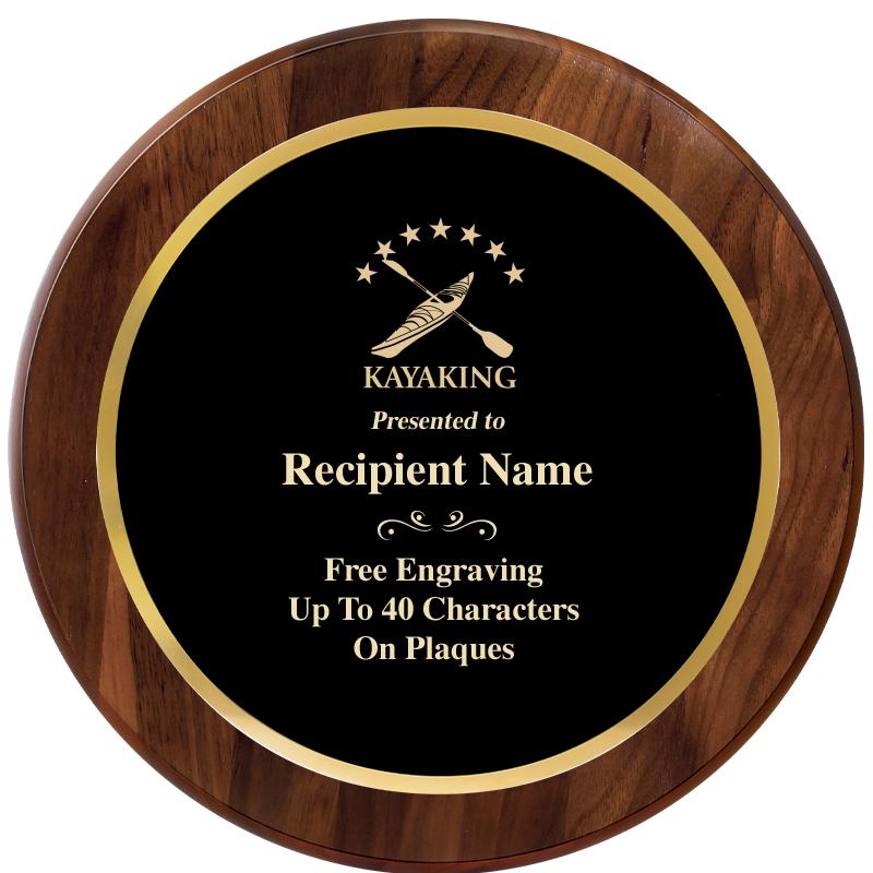 10" ROUND GENUINE WALNUT PLQ