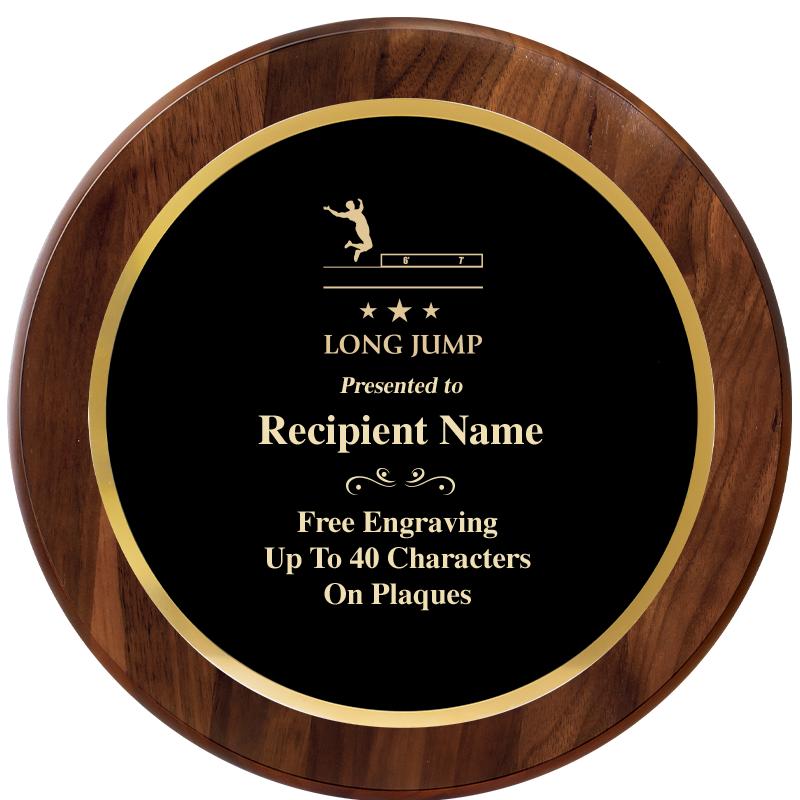 10" ROUND GENUINE WALNUT PLQ