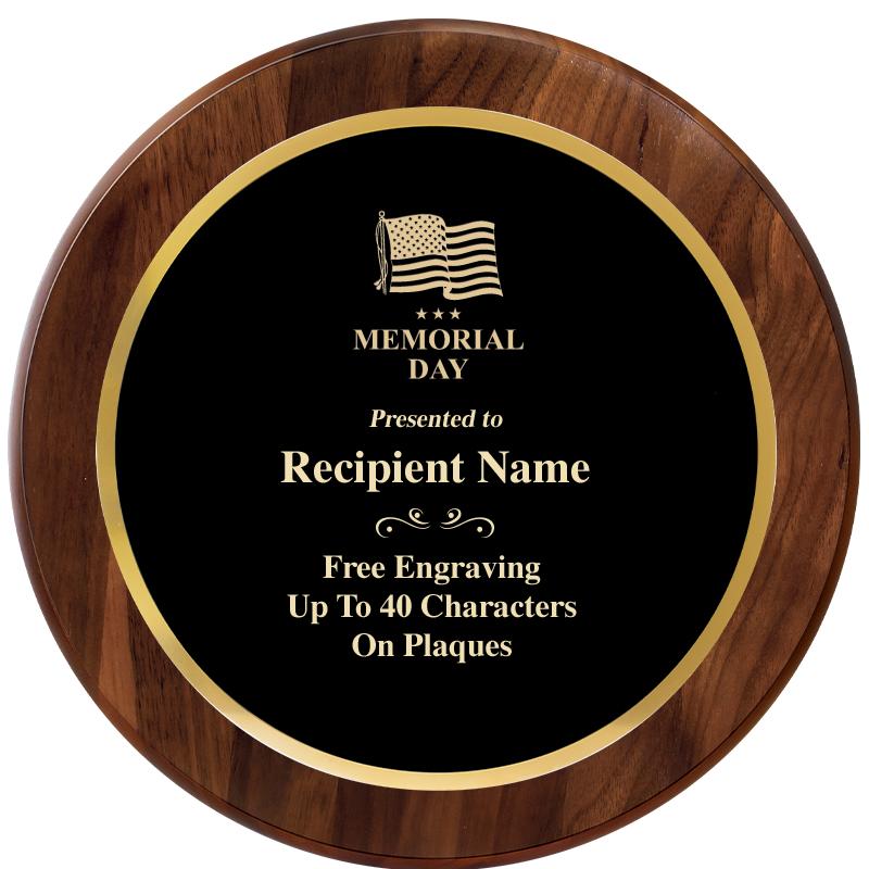 10" ROUND GENUINE WALNUT PLQ