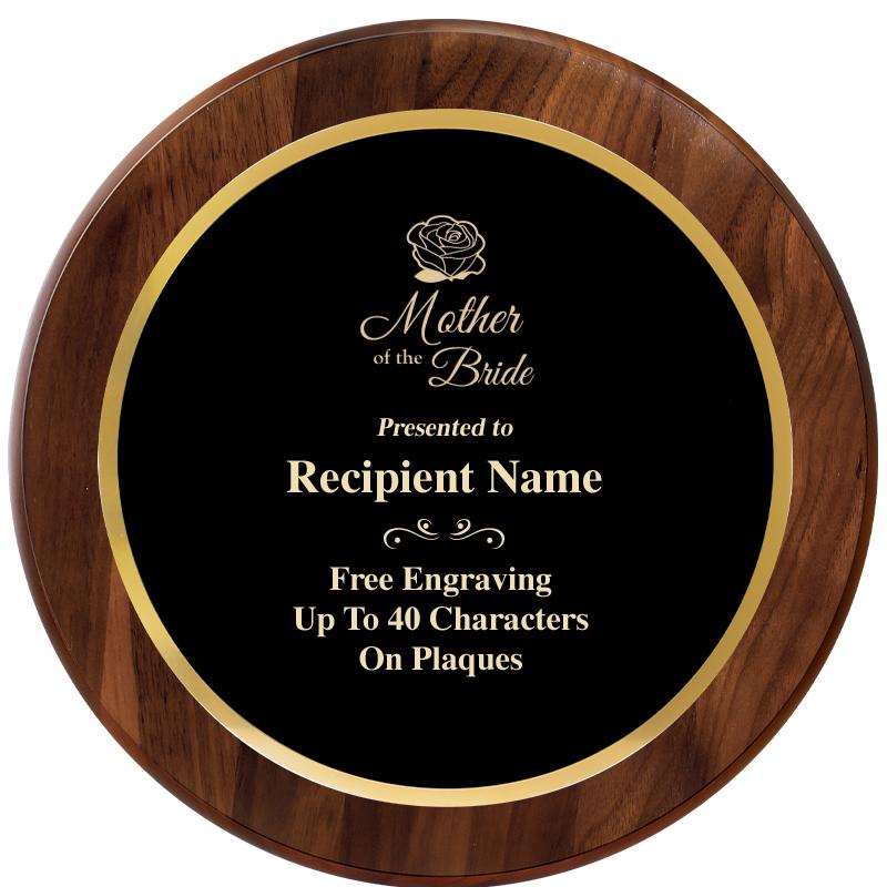 10" ROUND GENUINE WALNUT PLQ