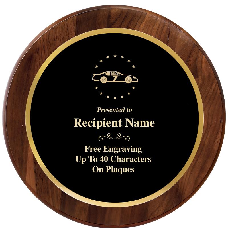 10" ROUND GENUINE WALNUT PLQ