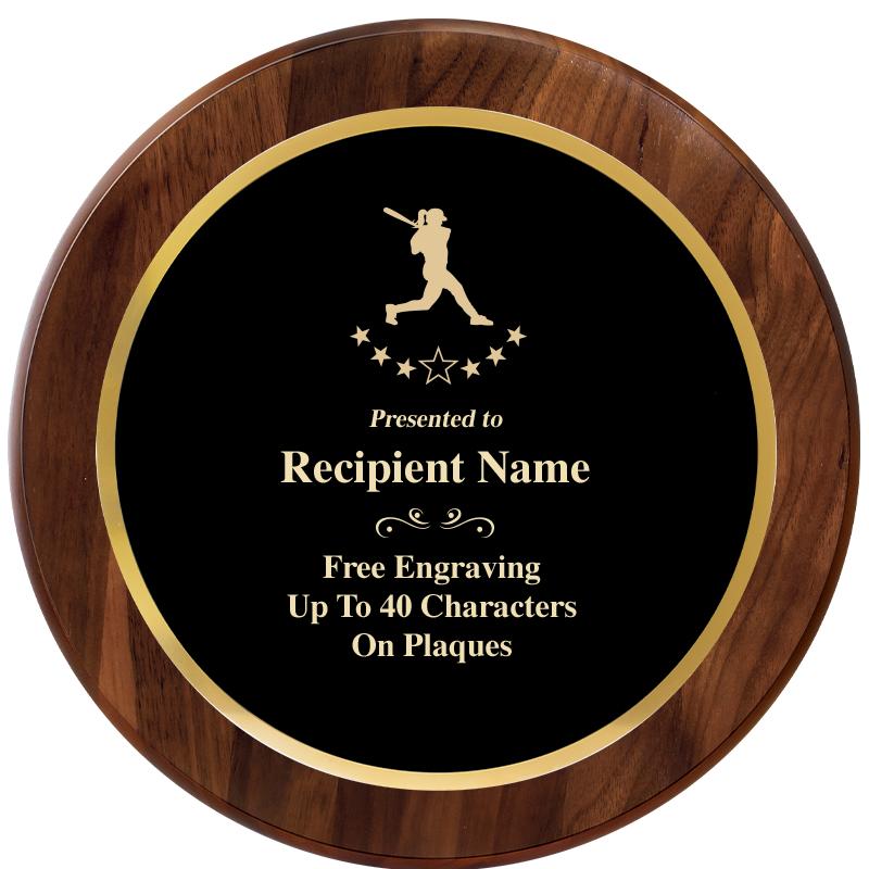 10" ROUND GENUINE WALNUT PLQ