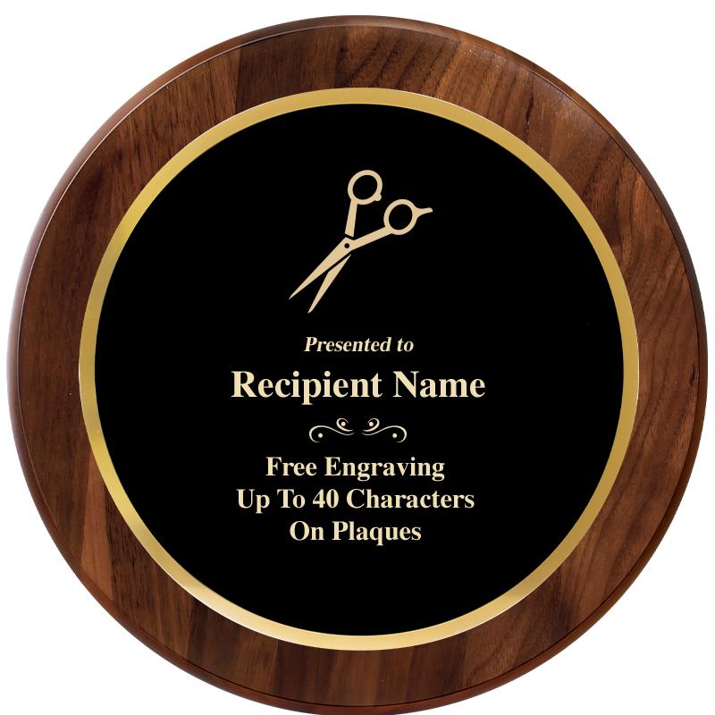 10" ROUND GENUINE WALNUT PLQ