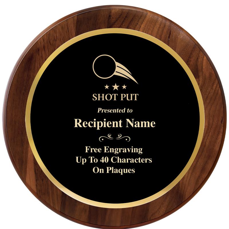 10" ROUND GENUINE WALNUT PLQ