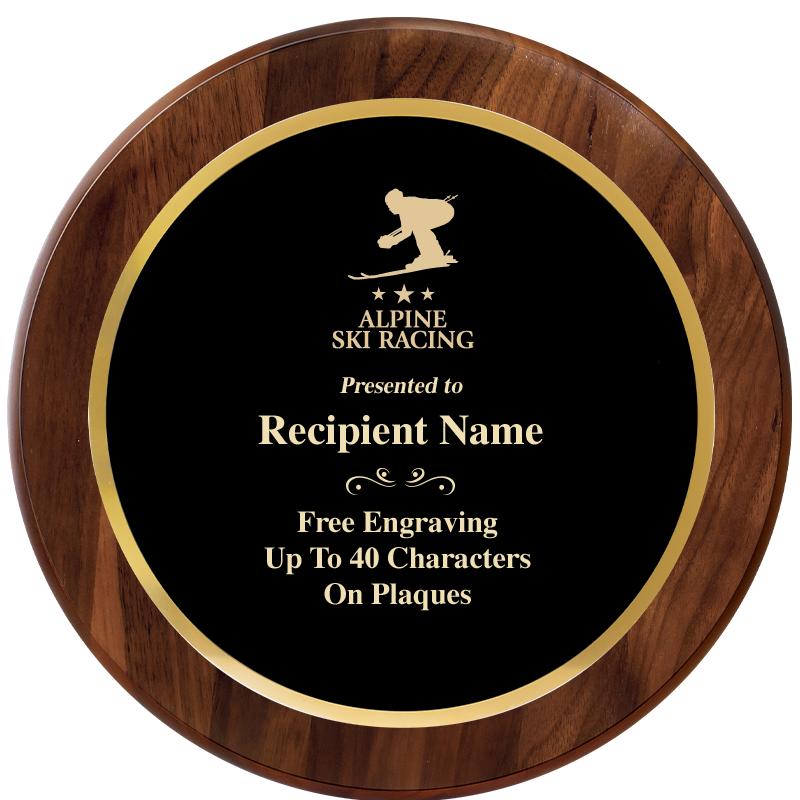 10" ROUND GENUINE WALNUT PLQ