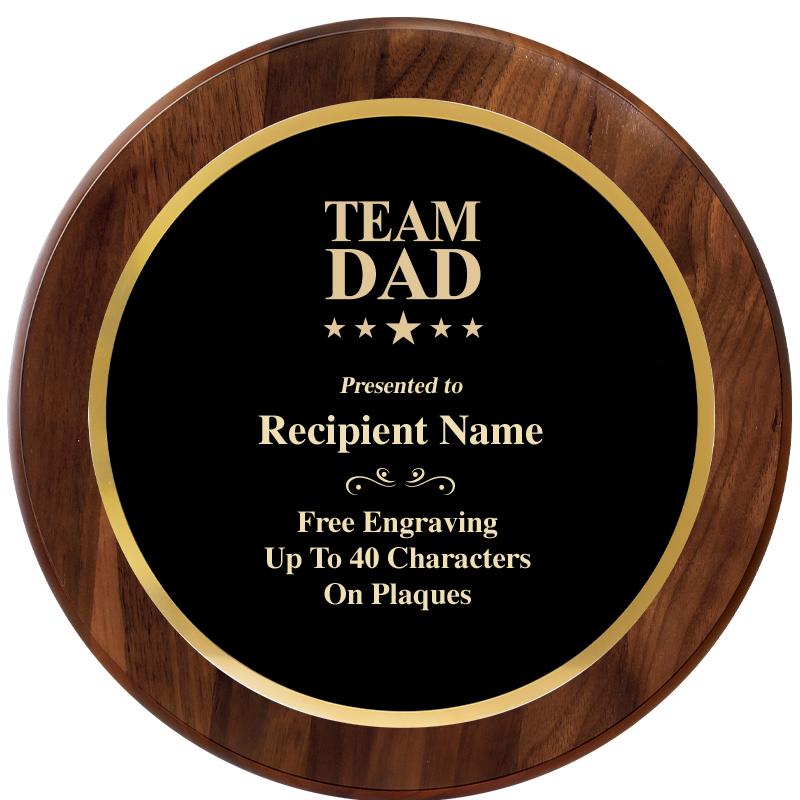 10" ROUND GENUINE WALNUT PLQ