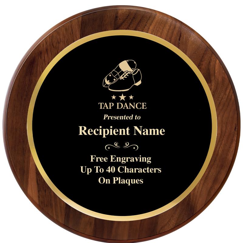 10" ROUND GENUINE WALNUT PLQ