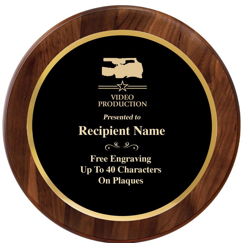 10" ROUND GENUINE WALNUT PLQ