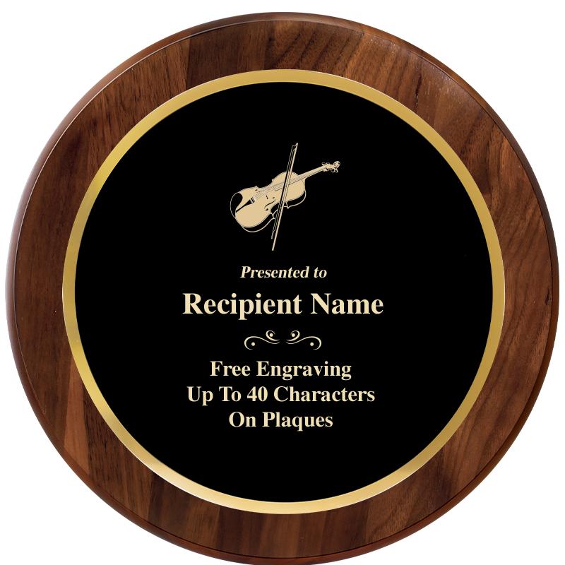 10" ROUND GENUINE WALNUT PLQ