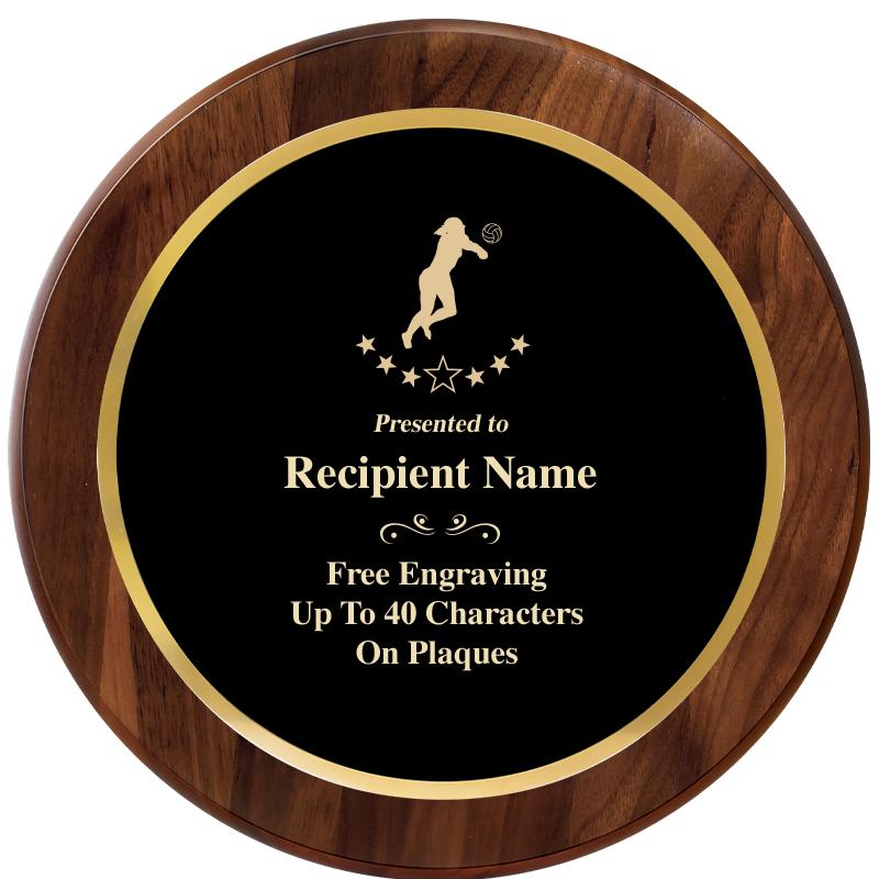 10" ROUND GENUINE WALNUT PLQ