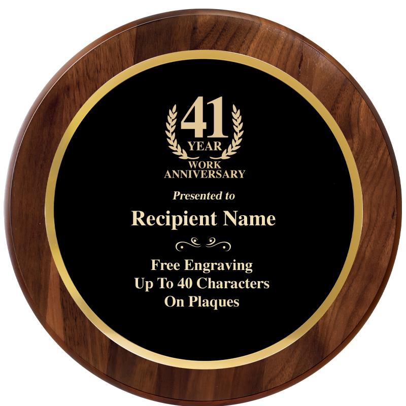 10" ROUND GENUINE WALNUT PLQ