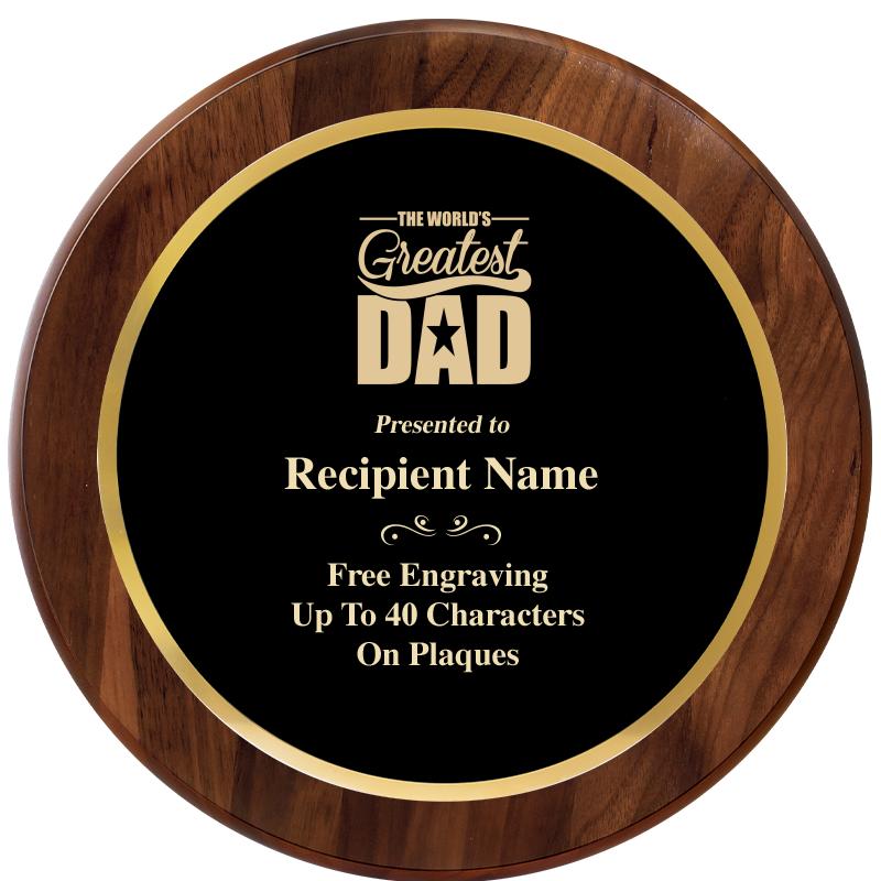 10" ROUND GENUINE WALNUT PLQ