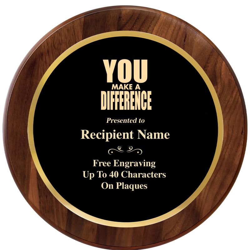 10" ROUND GENUINE WALNUT PLQ