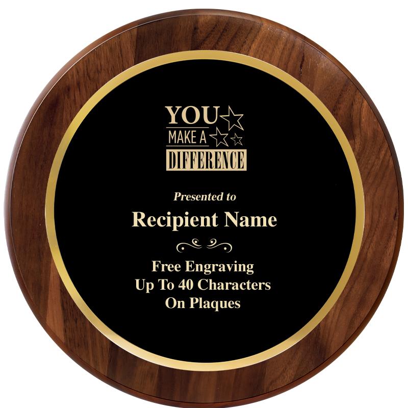 10" ROUND GENUINE WALNUT PLQ