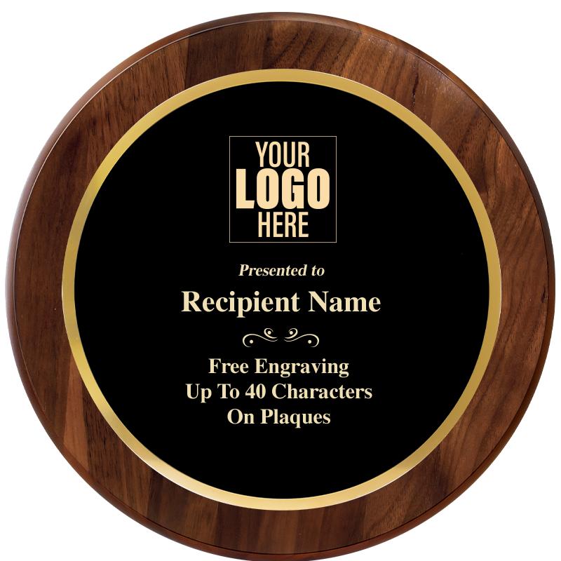 10" ROUND GENUINE WALNUT PLQ