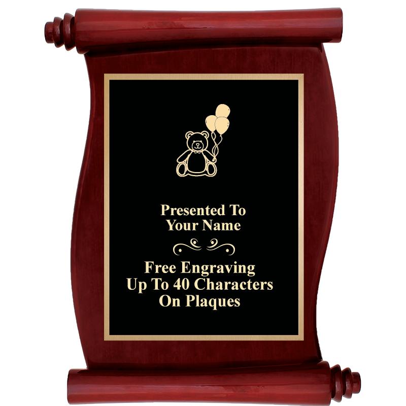 9.5"X12"ROSEWOOD SCROLL PLAQUE