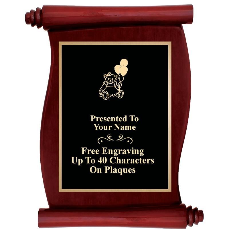 9.5"X12"ROSEWOOD SCROLL PLAQUE