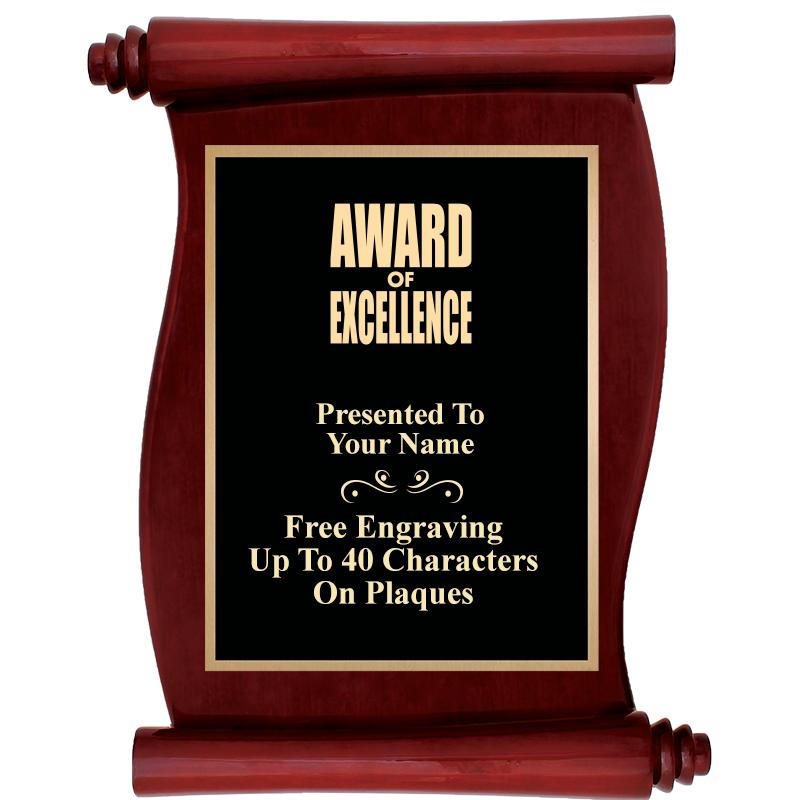 9.5"X12"ROSEWOOD SCROLL PLAQUE