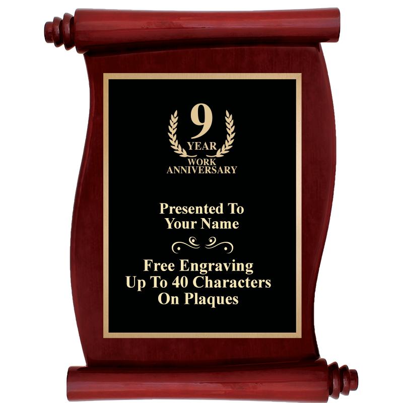 9.5"X12"ROSEWOOD SCROLL PLAQUE
