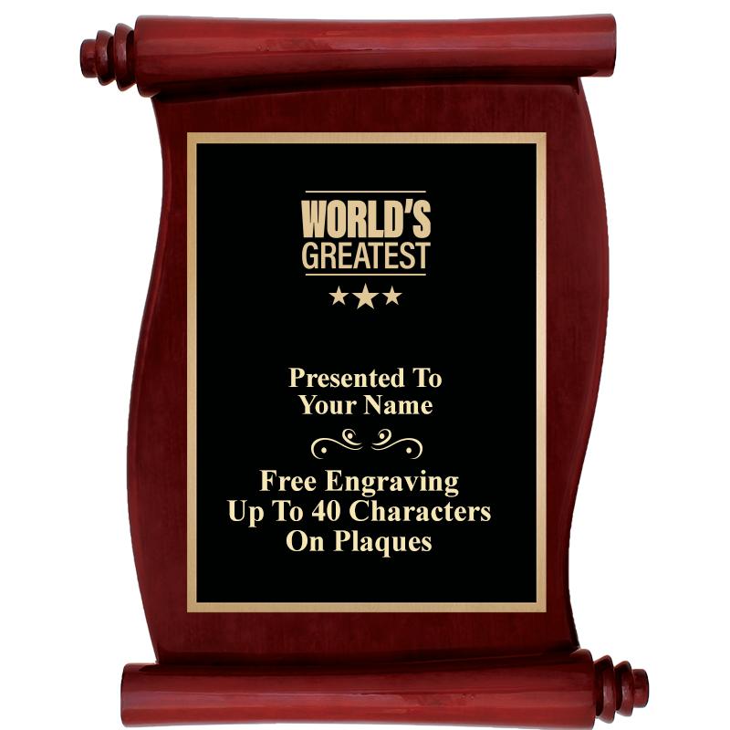 9.5"X12"ROSEWOOD SCROLL PLAQUE