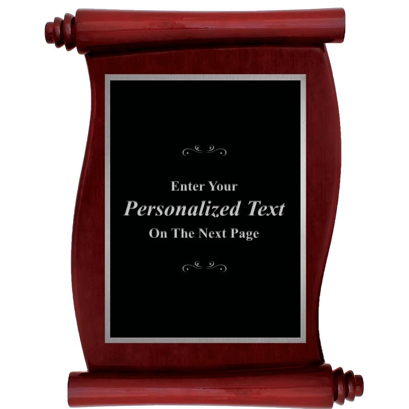 9.5X12 ROSEWOOD SCROLL PLQ SV