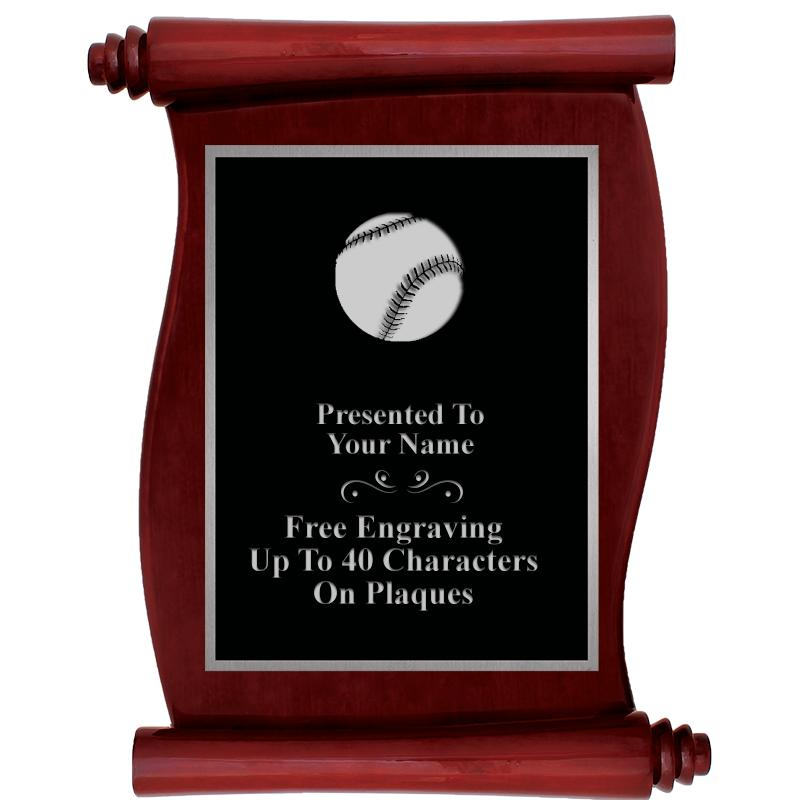 9.5X12 ROSEWOOD SCROLL PLQ SV