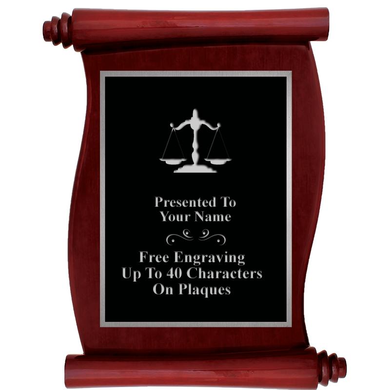 9.5X12 ROSEWOOD SCROLL PLQ SV