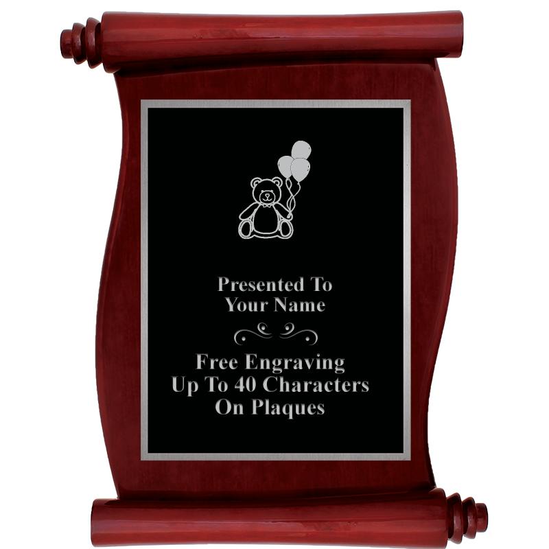 9.5X12 ROSEWOOD SCROLL PLQ SV