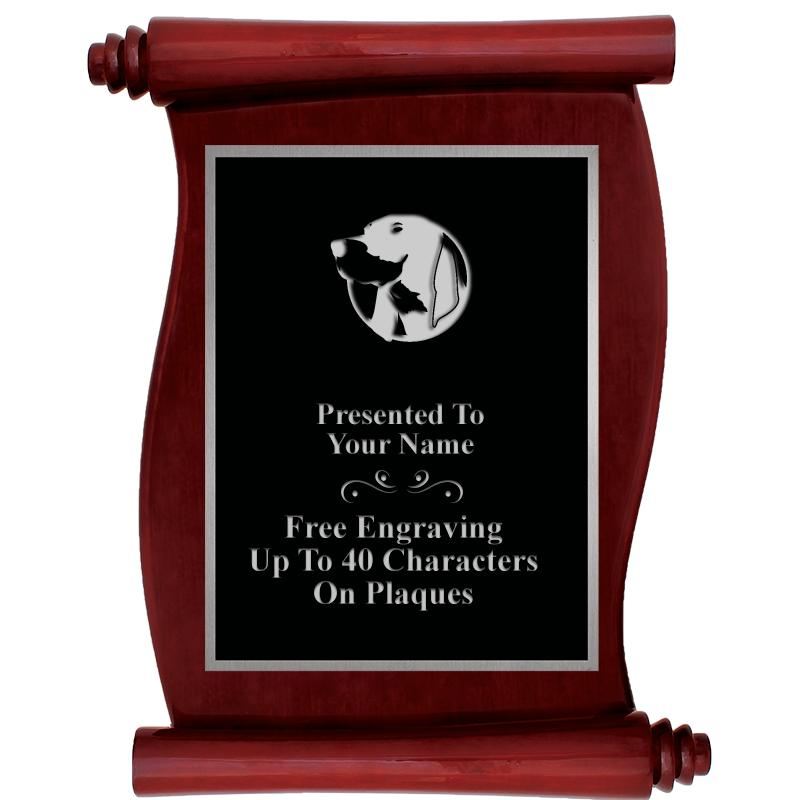 9.5X12 ROSEWOOD SCROLL PLQ SV