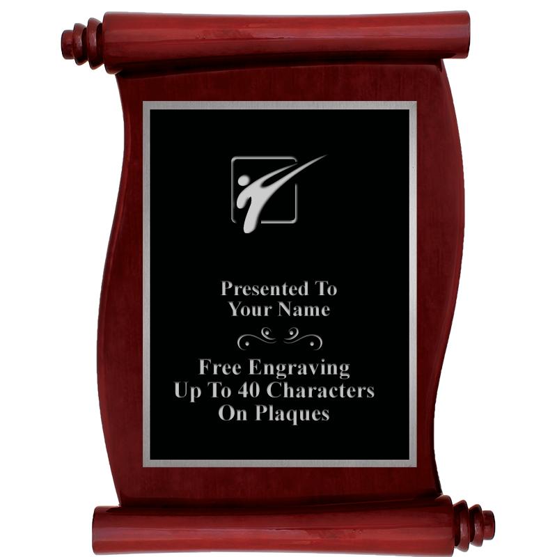 9.5X12 ROSEWOOD SCROLL PLQ SV