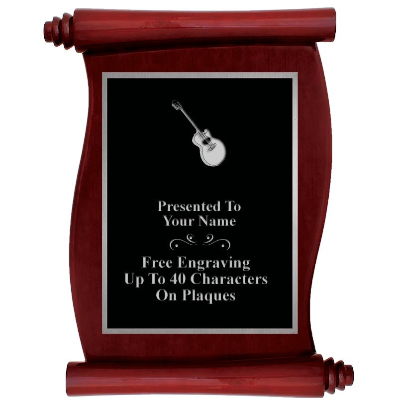 9.5X12 ROSEWOOD SCROLL PLQ SV