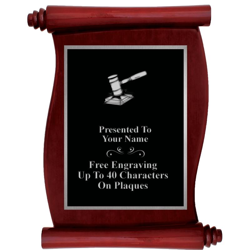 9.5X12 ROSEWOOD SCROLL PLQ SV