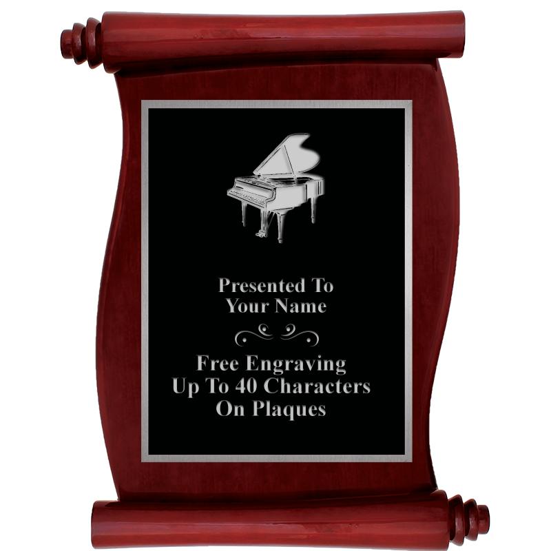 9.5X12 ROSEWOOD SCROLL PLQ SV