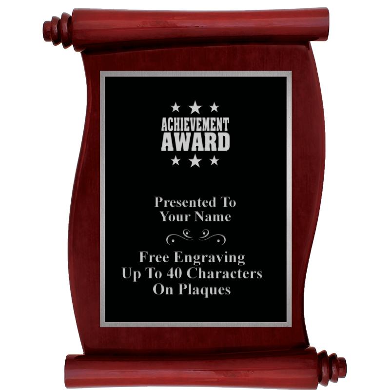 9.5X12 ROSEWOOD SCROLL PLQ SV