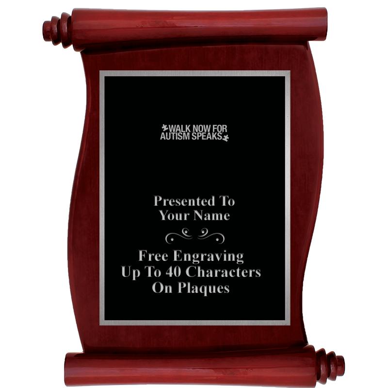 9.5X12 ROSEWOOD SCROLL PLQ SV