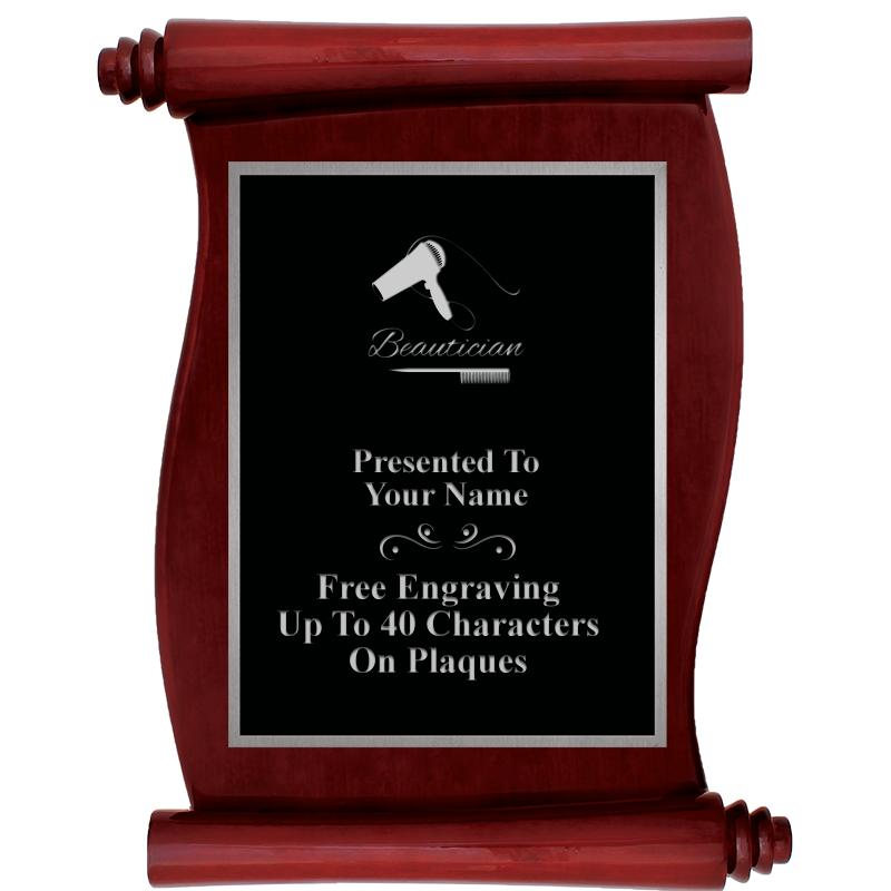 9.5X12 ROSEWOOD SCROLL PLQ SV