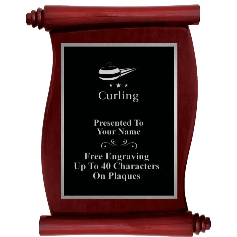 9.5X12 ROSEWOOD SCROLL PLQ SV