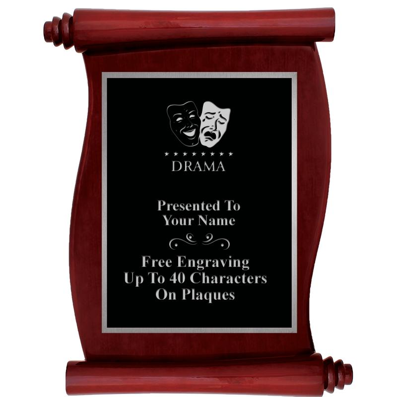 9.5X12 ROSEWOOD SCROLL PLQ SV