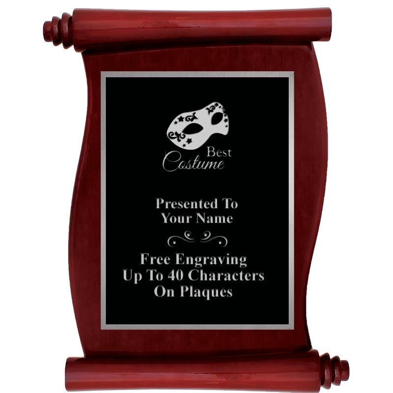 9.5X12 ROSEWOOD SCROLL PLQ SV