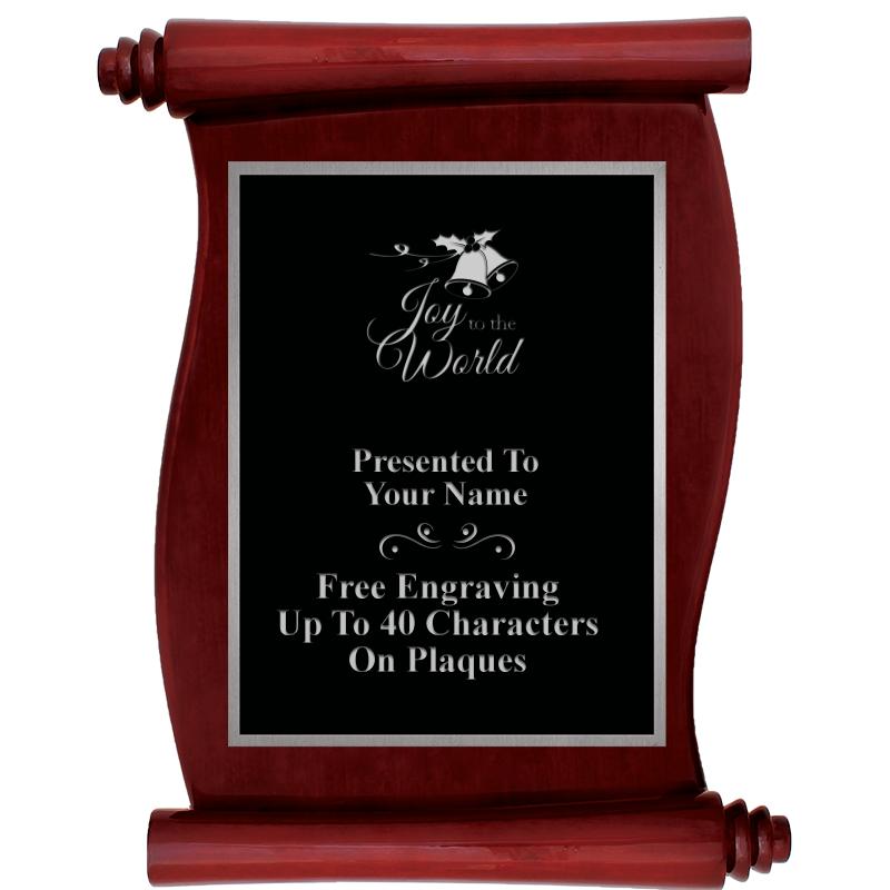 9.5X12 ROSEWOOD SCROLL PLQ SV